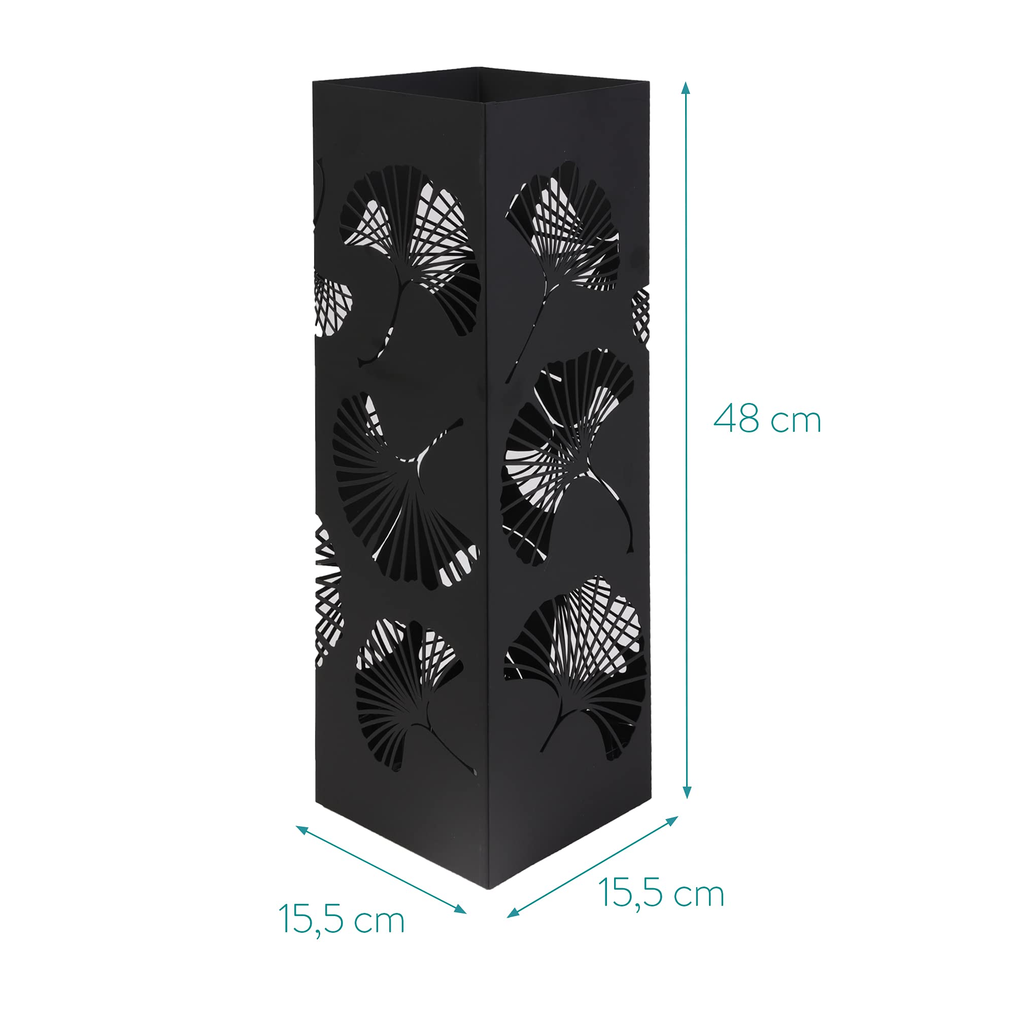navaris-living-schirmst-nder-ginkgo-schwarz-metall-48-cm image 4