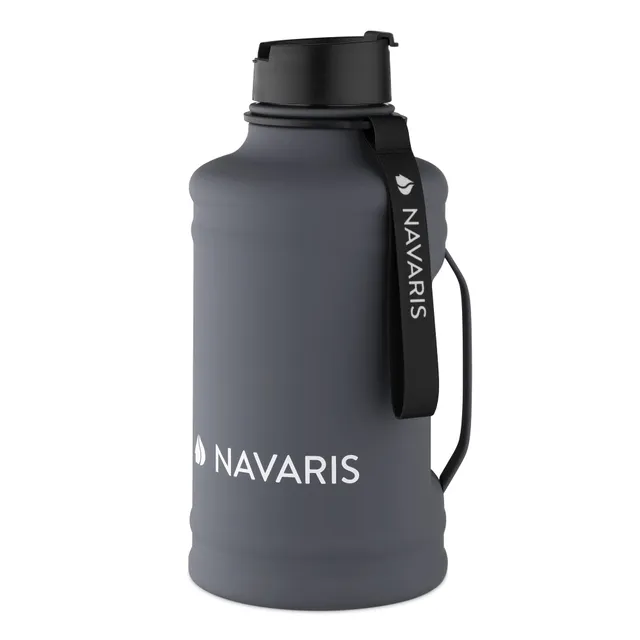 navaris-sport-wellness-2-2-liter-trinkflasche-edelstahl-mit-griff image 1