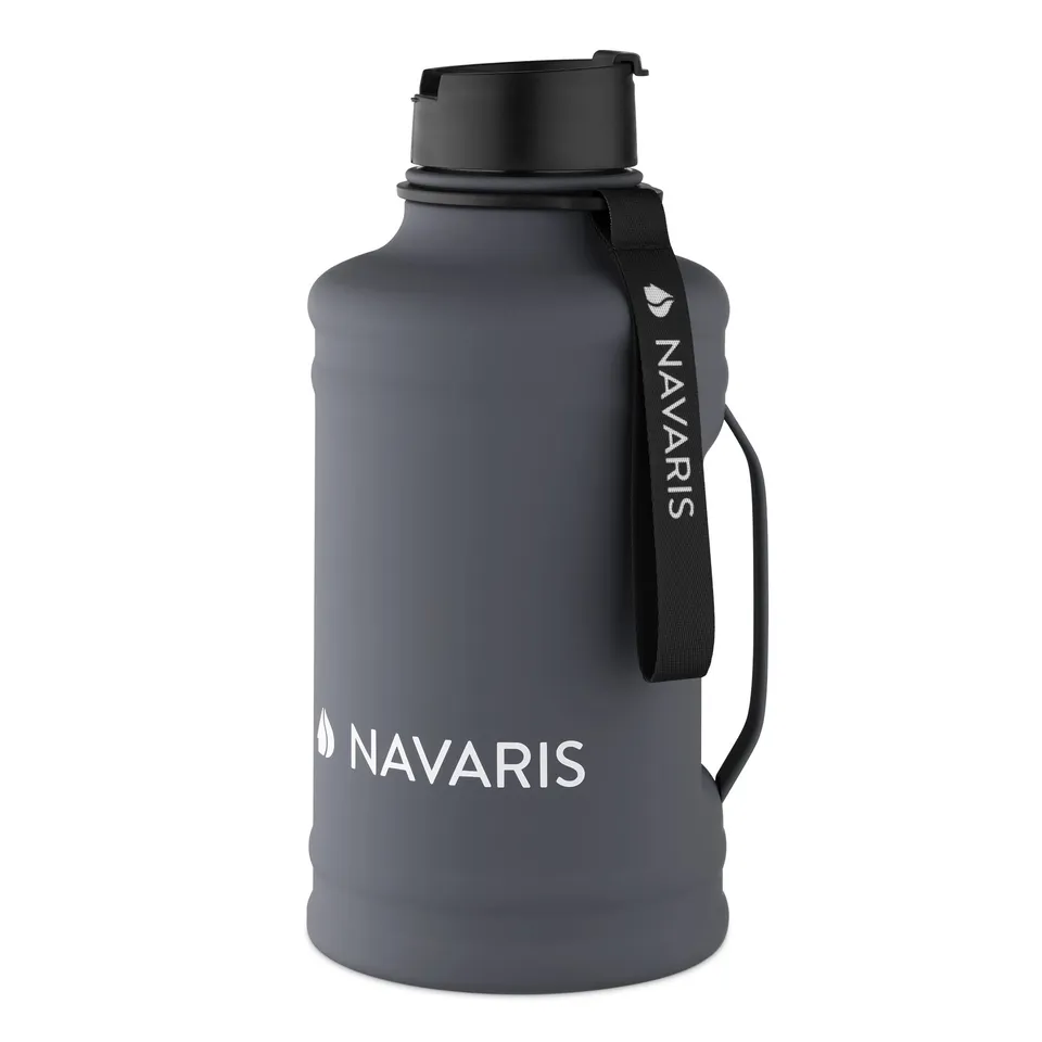 navaris-sport-wellness-2-2-liter-trinkflasche-edelstahl-mit-griff image 1