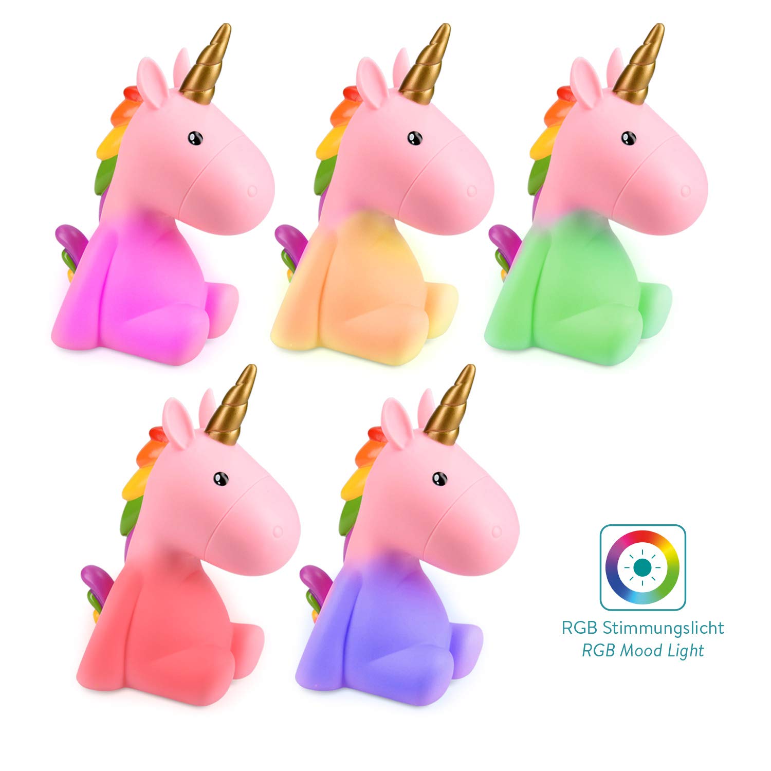 navaris-lighting-led-nachtlicht-einhorn-rosa-timer-aufladbar image 6