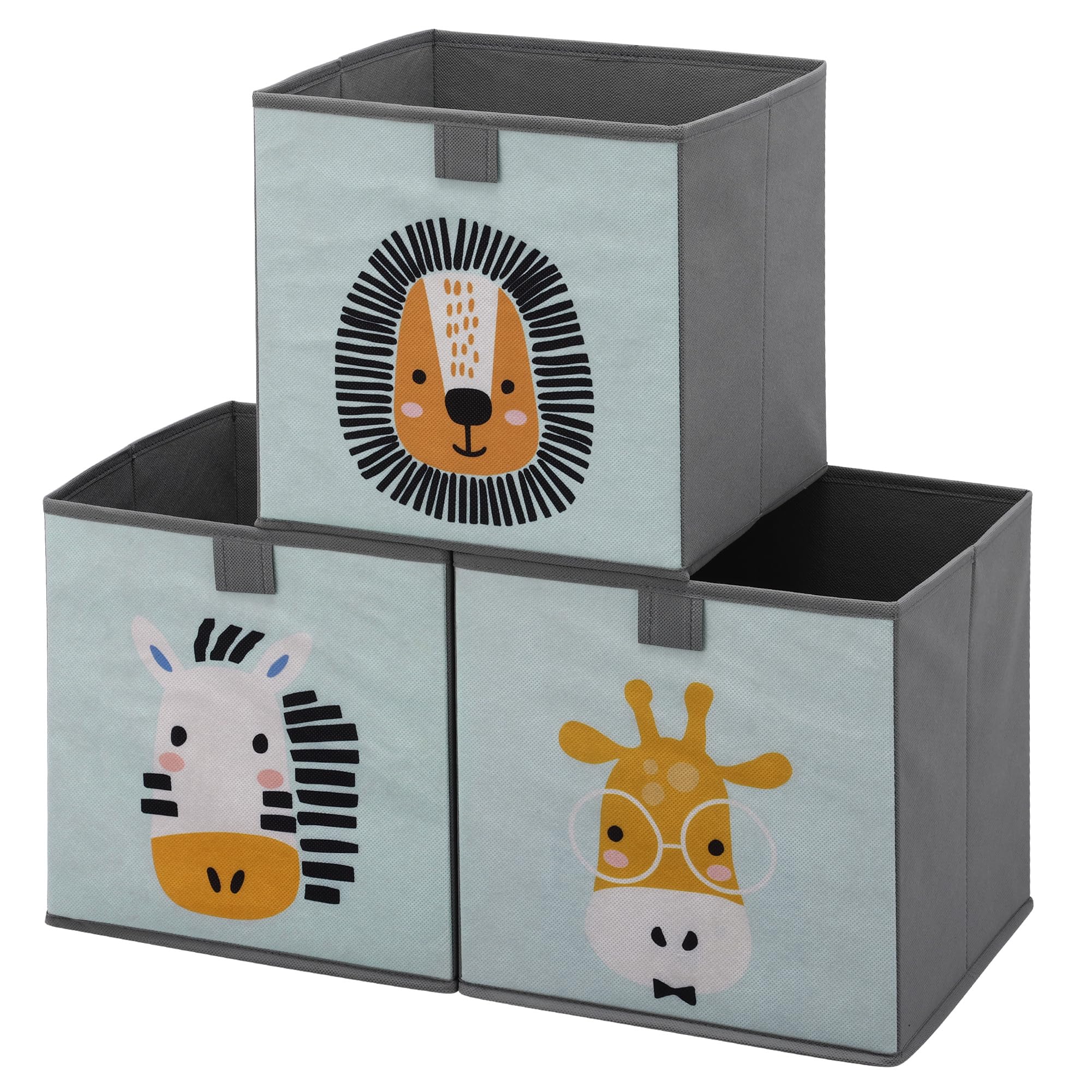 navaris-children-aufbewahrungsbox-28cm-3er-set-tier-motiv-mit-griff image 2