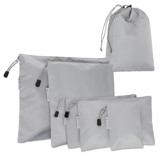 navaris-travel-koffer-packbeutel-set-7-teilig-packtaschen-hellgrau image 1