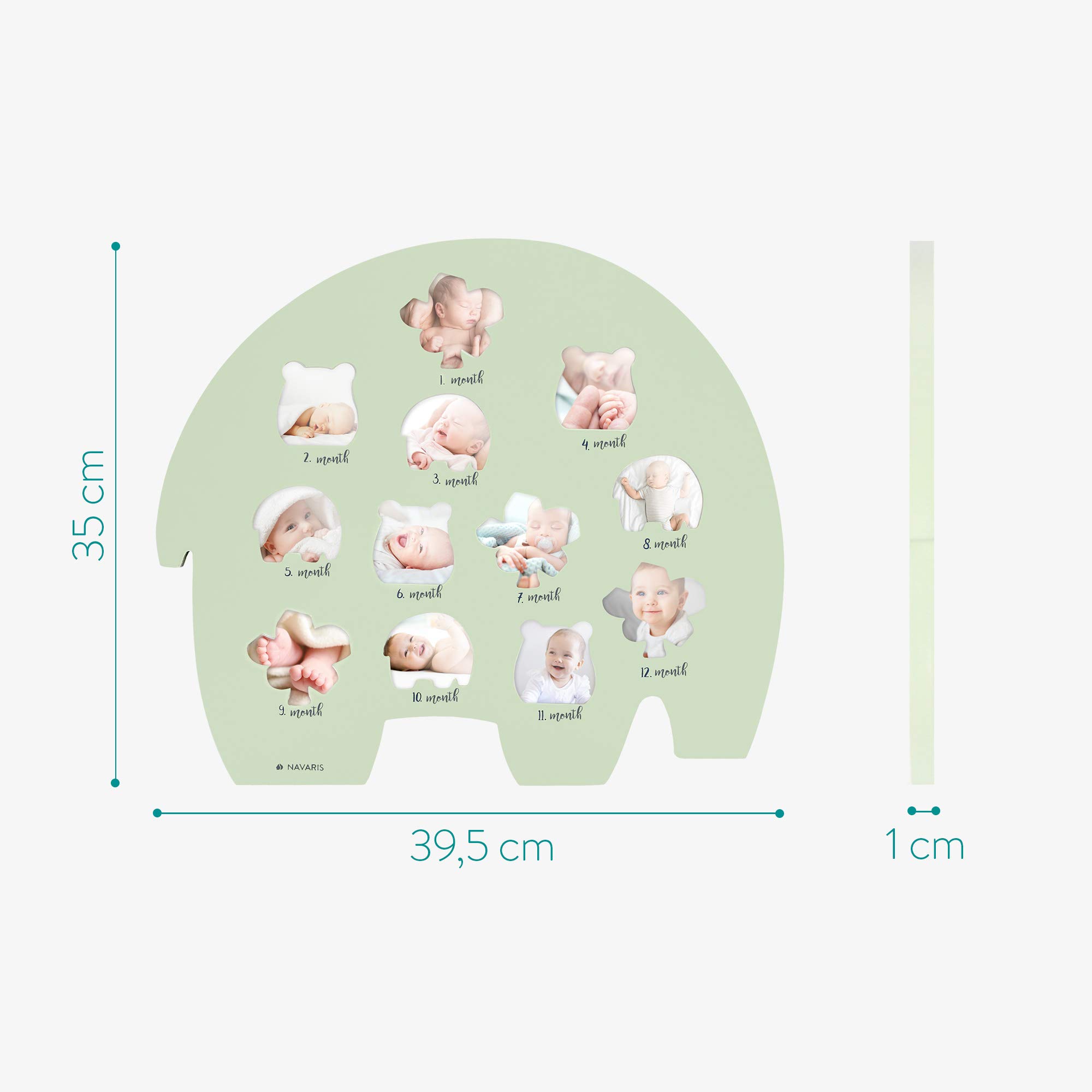navaris-bilderrahmen-baby-12-monate-elefant-holzfaser-39-5x35-cm image 4