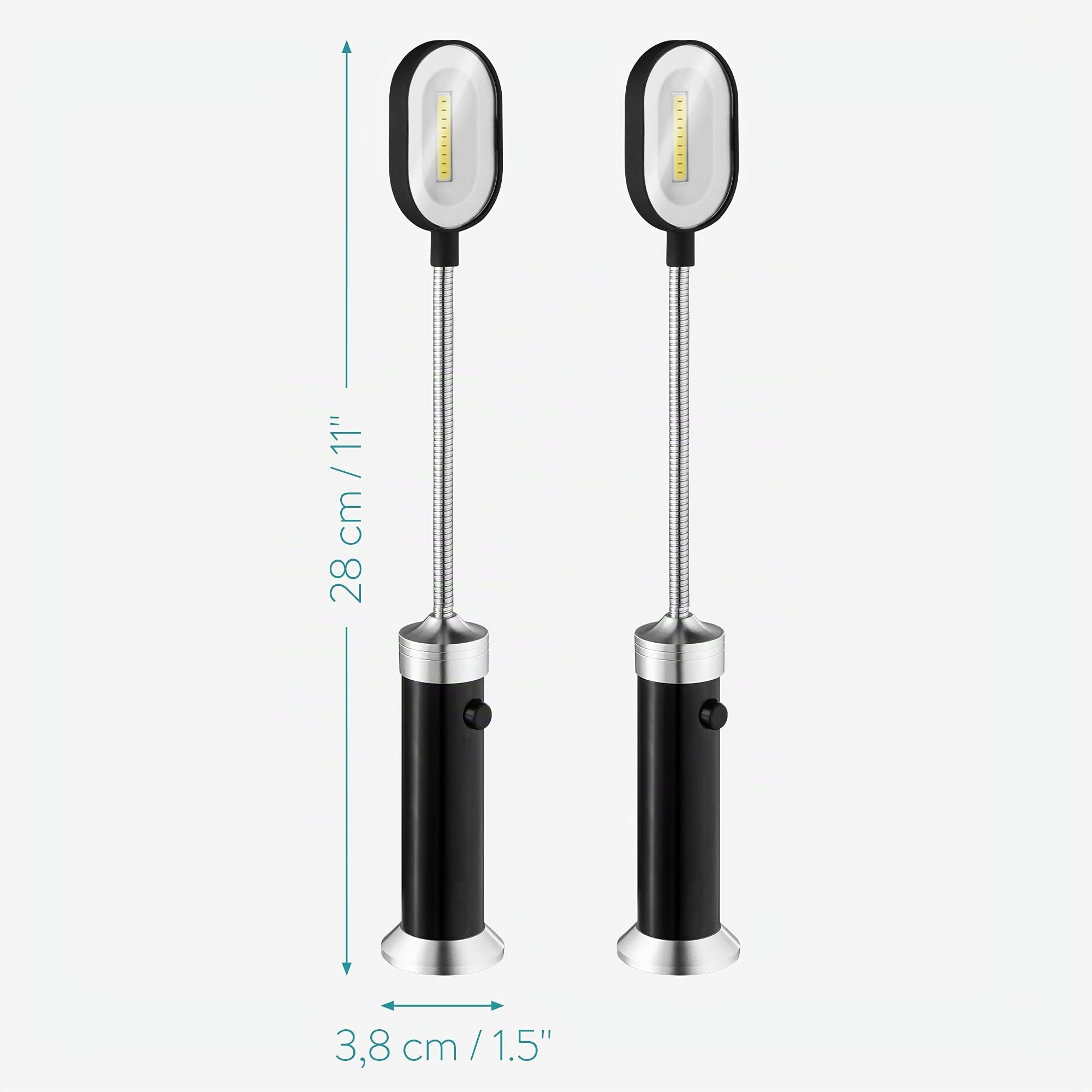 navaris-grilllampe-magnetisch-2er-set-cob-led-360-schwenkbar image 6