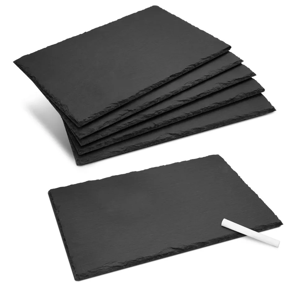 navaris-schiefer-servierplatte-6er-set-30x20-cm-anthrazit-kreide image 1
