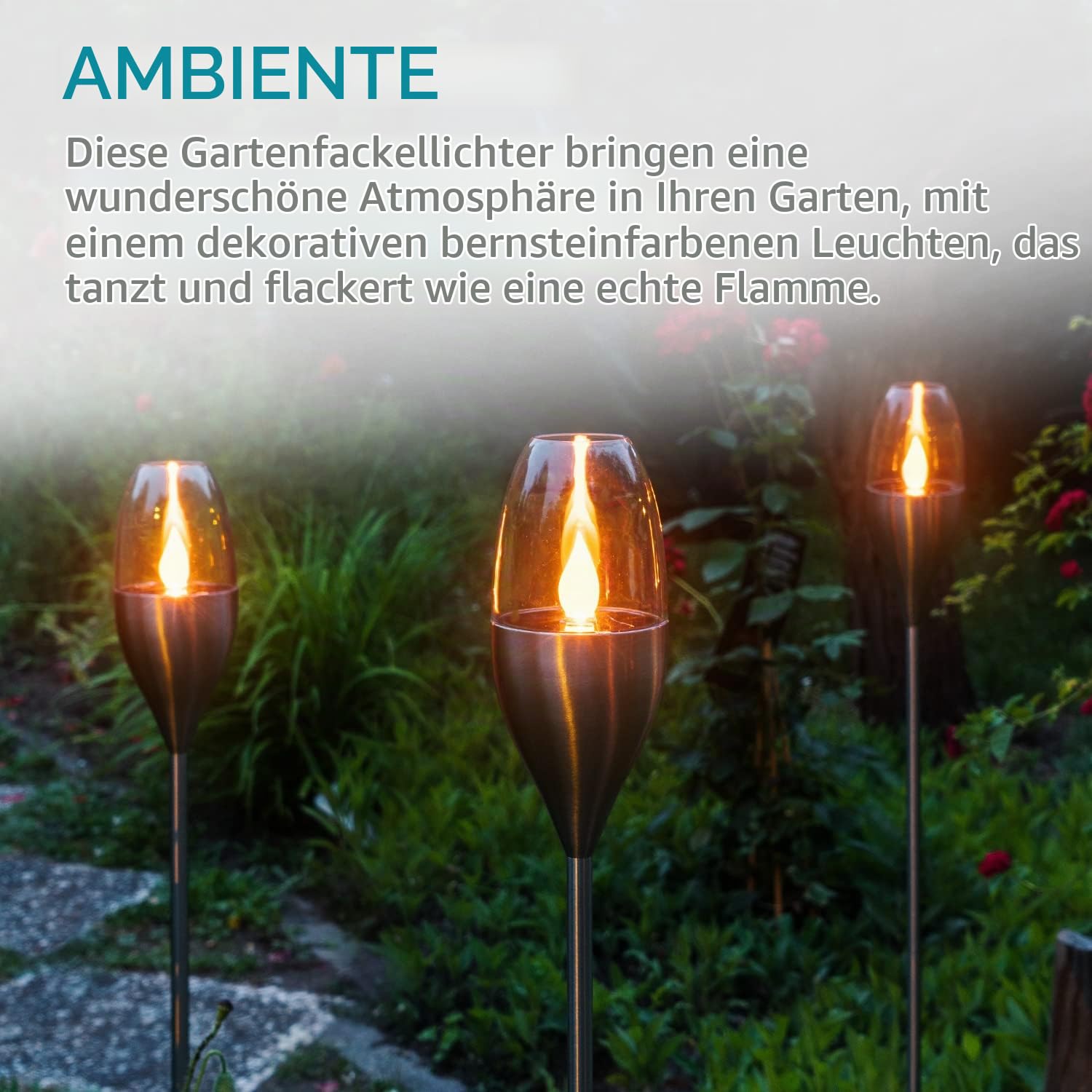 navaris-led-solar-gartenfackel-4er-set-edelstahl-112-cm image 5