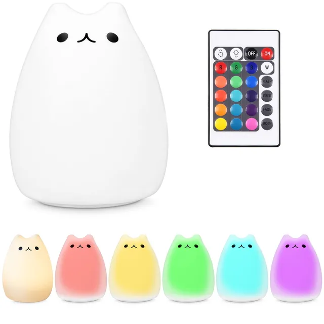 navaris-lighting-led-nachtlicht-katze-rgb-mit-fernbedienung image 1