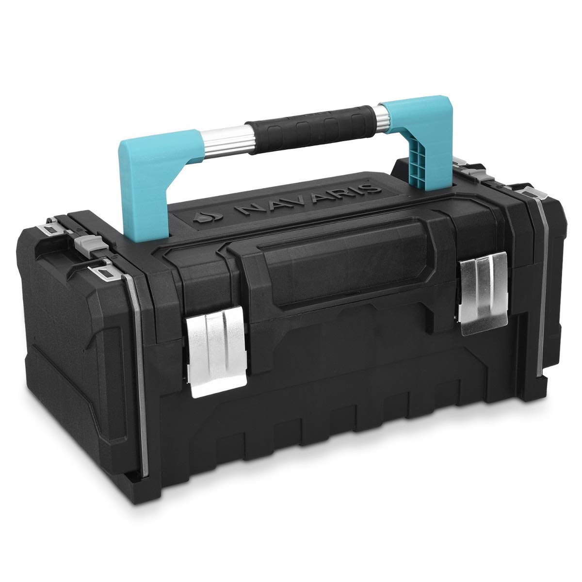 navaris-werkzeugkoffer-20-leer-51x23x21-cm-alu-griff-ohne-werkzeug image 1