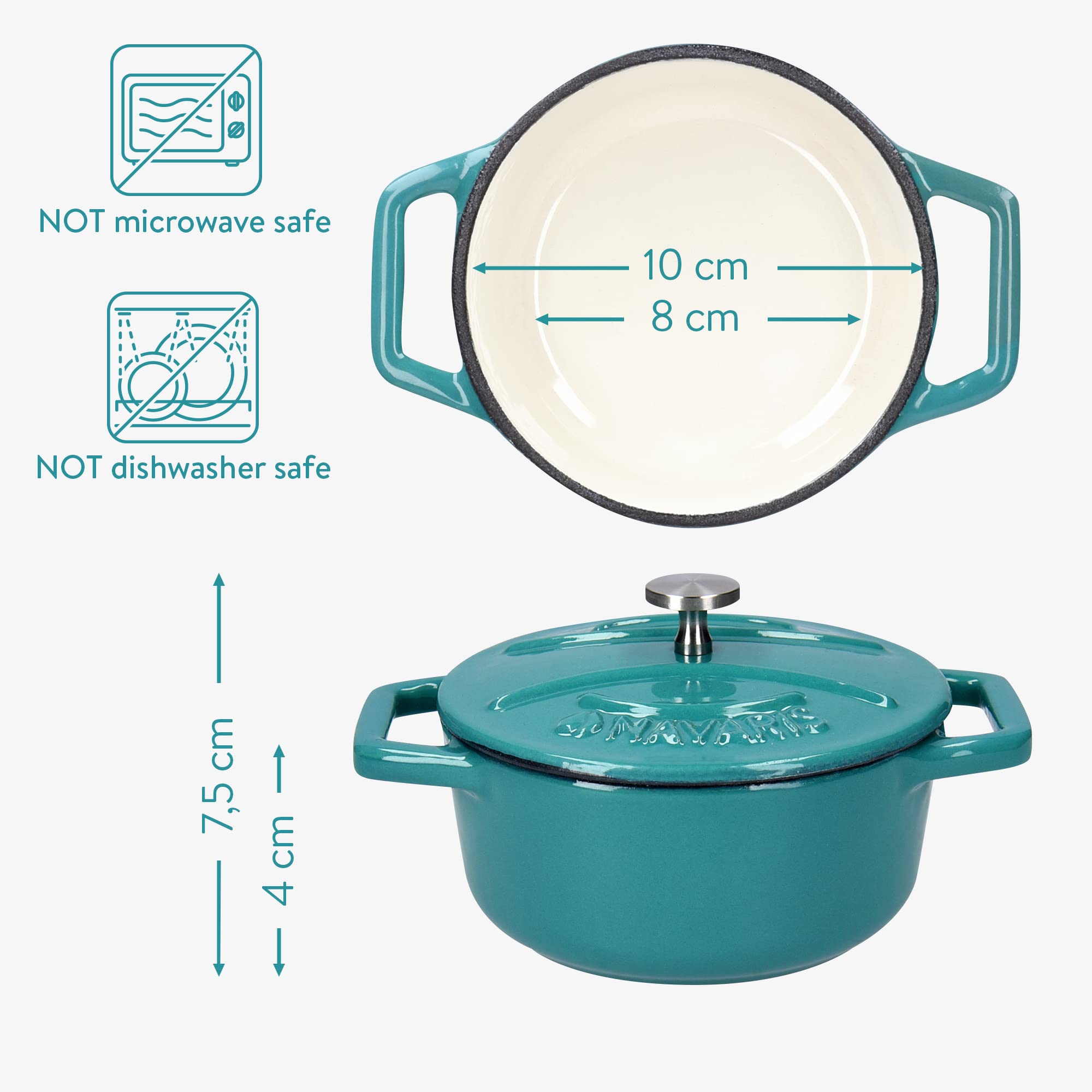 navaris-kitchen-mini-cocotte-4er-gusseisen-gr-n-lila-backofenfest image 6