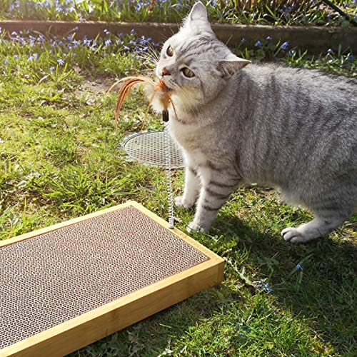 navaris-kratzbrett-katze-kratzpappe-2er-set-mit-federspielzeug image 8
