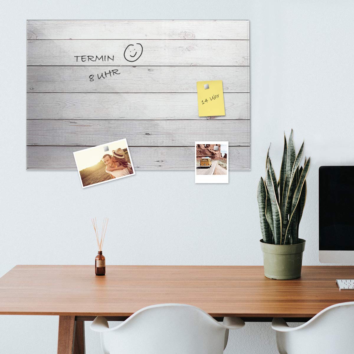 navaris-magnettafel-glas-90x60-cm-holzoptik-beschreibbar image 2