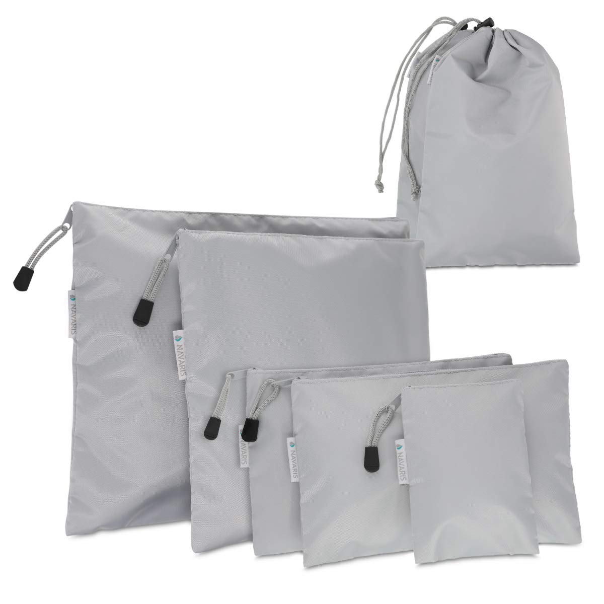 navaris-travel-koffer-packbeutel-set-7-teilig-packtaschen-hellgrau image 1