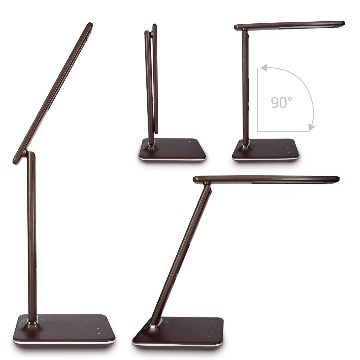 navaris-led-tischlampe-schreibtischlampe-braun-mit-wecker image 3