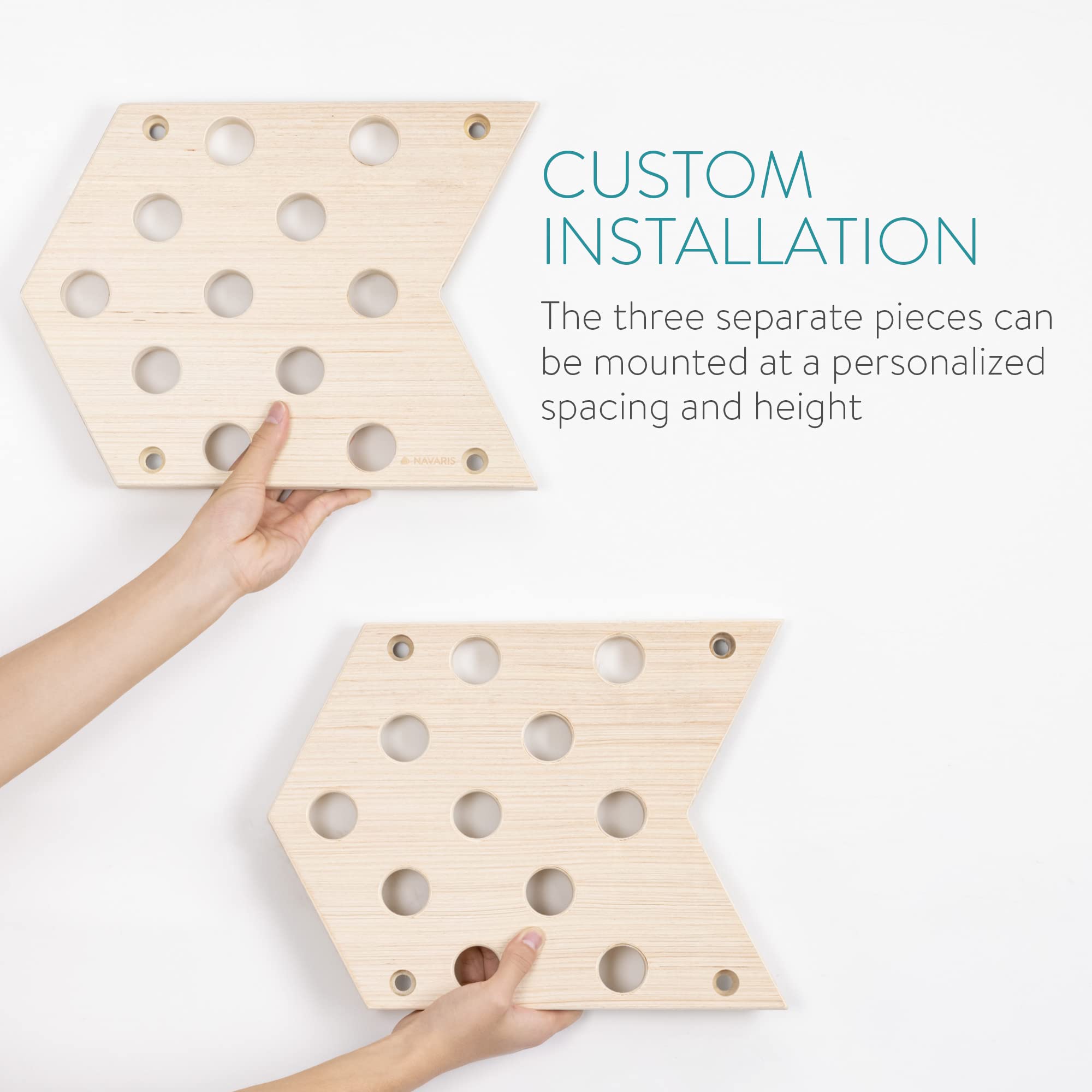 navaris-sport-pegboard-kletterbrett-3er-set-holz-bis-150-kg image 3