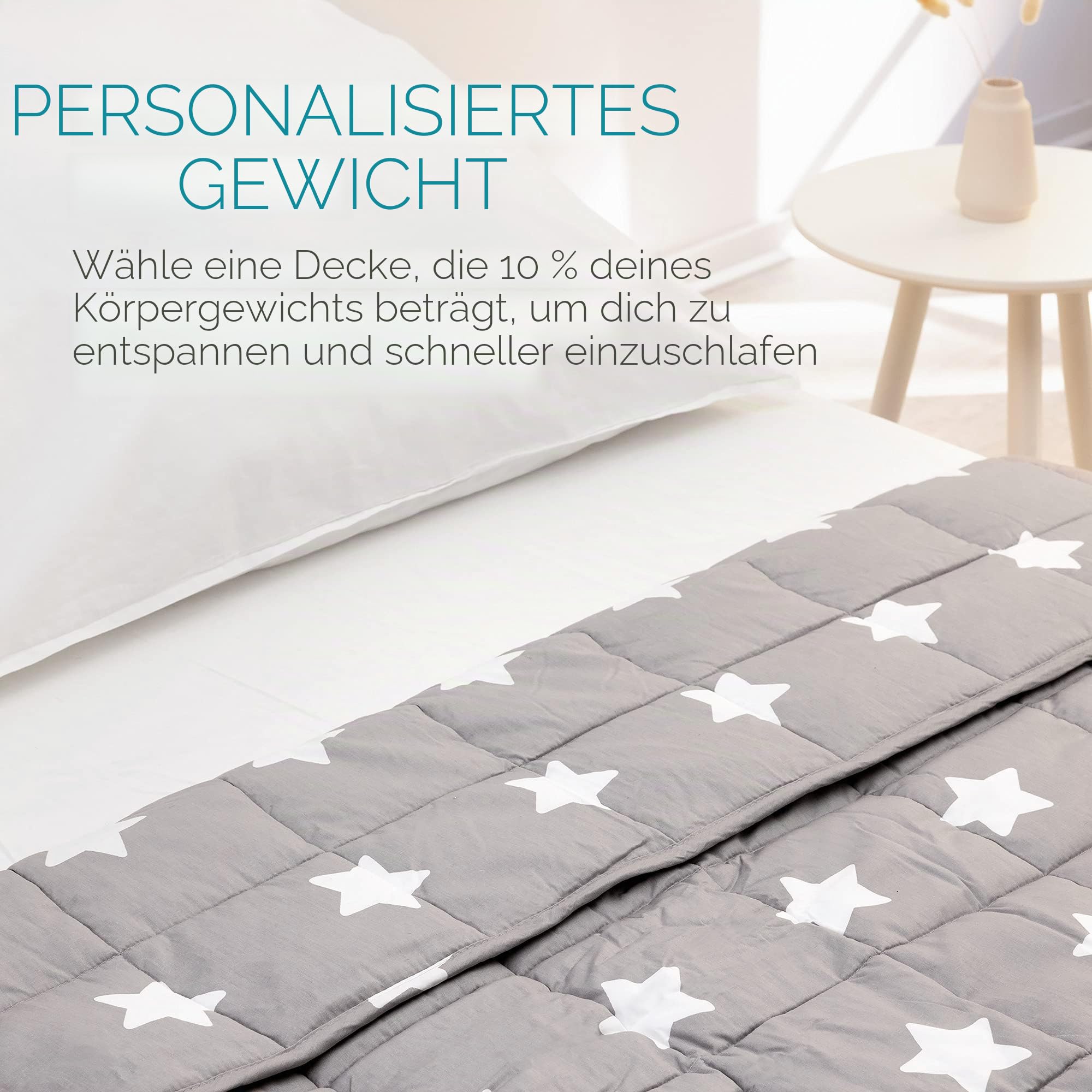 navaris-living-gewichtsdecke-135x200-4-8kg-baumwolle-sterne image 5