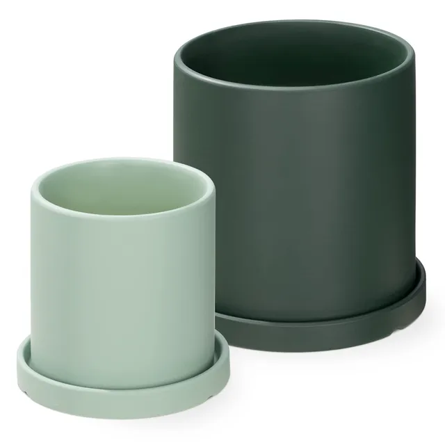 navaris-garden-blumentopf-2er-set-keramik-gr-n-11-17-cm image 1