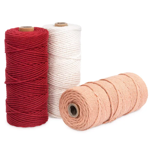 navaris-garden-makramee-garn-3er-set-100m-wei-rot-rosa image 1
