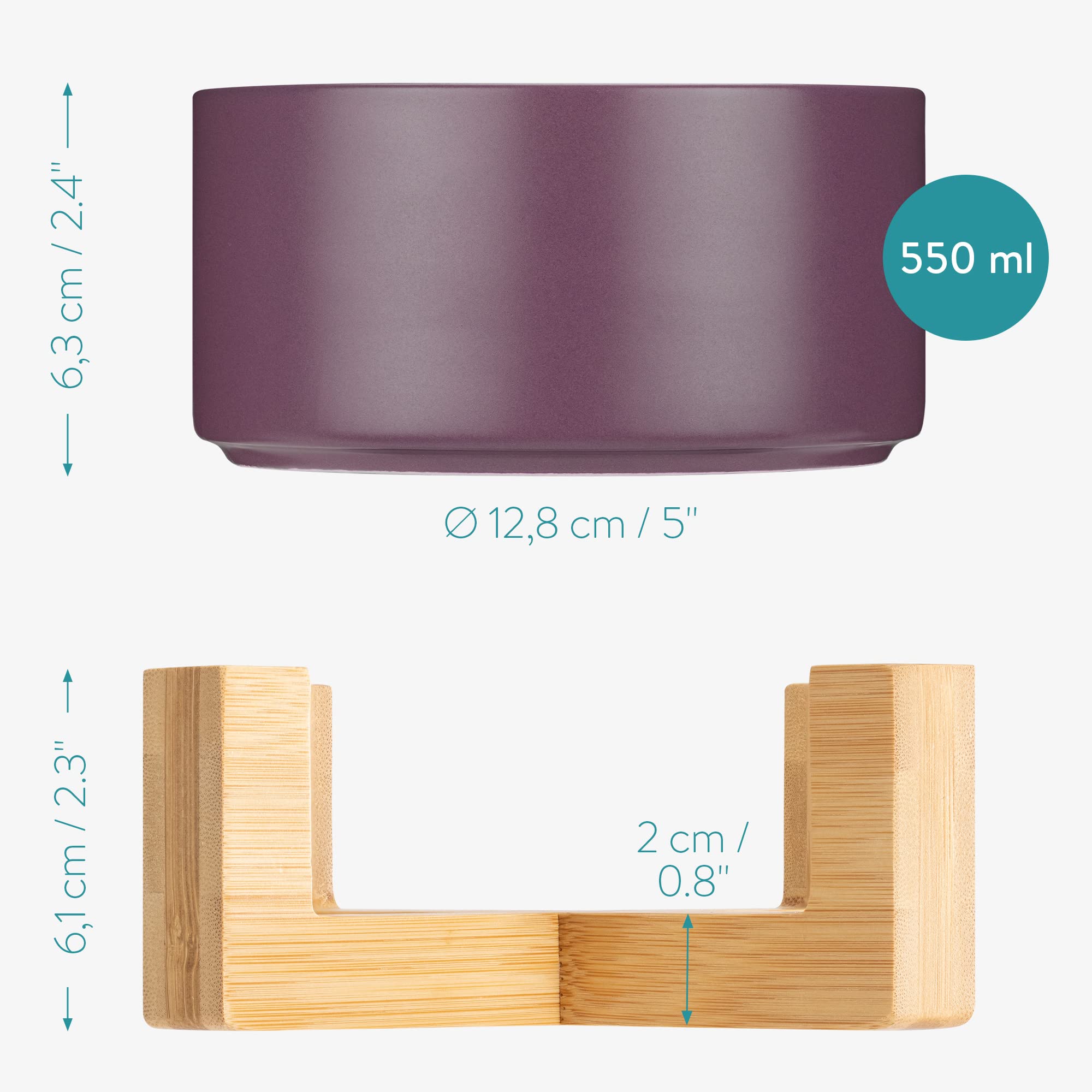 navaris-animals-futterstation-2er-keramiknapf-violett-550-ml image 4