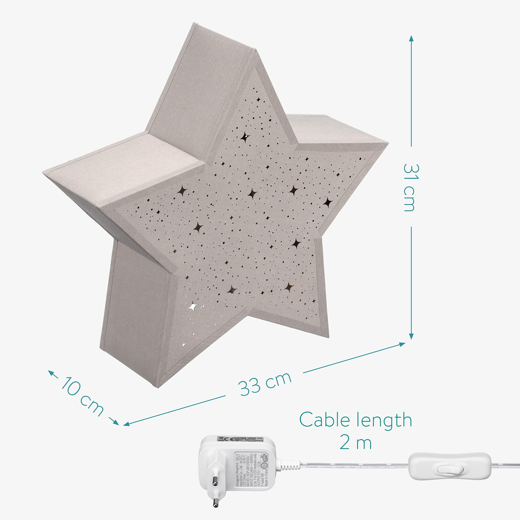 navaris-lighting-led-leuchtstern-warmwei-taupe-31-cm image 4