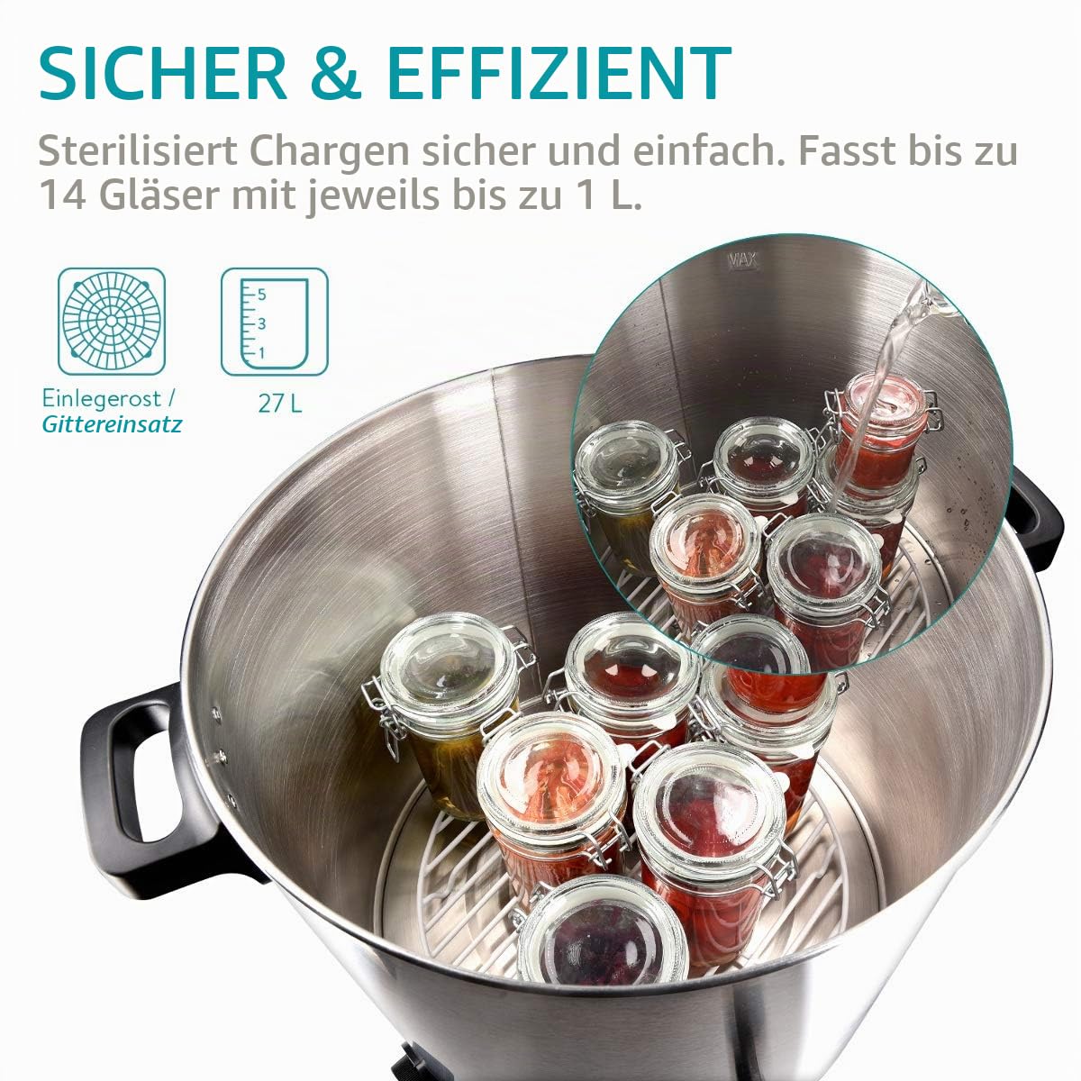 navaris-kitchen-gl-hweinkocher-einkochautomat-27l-silber-zapfhahn image 4
