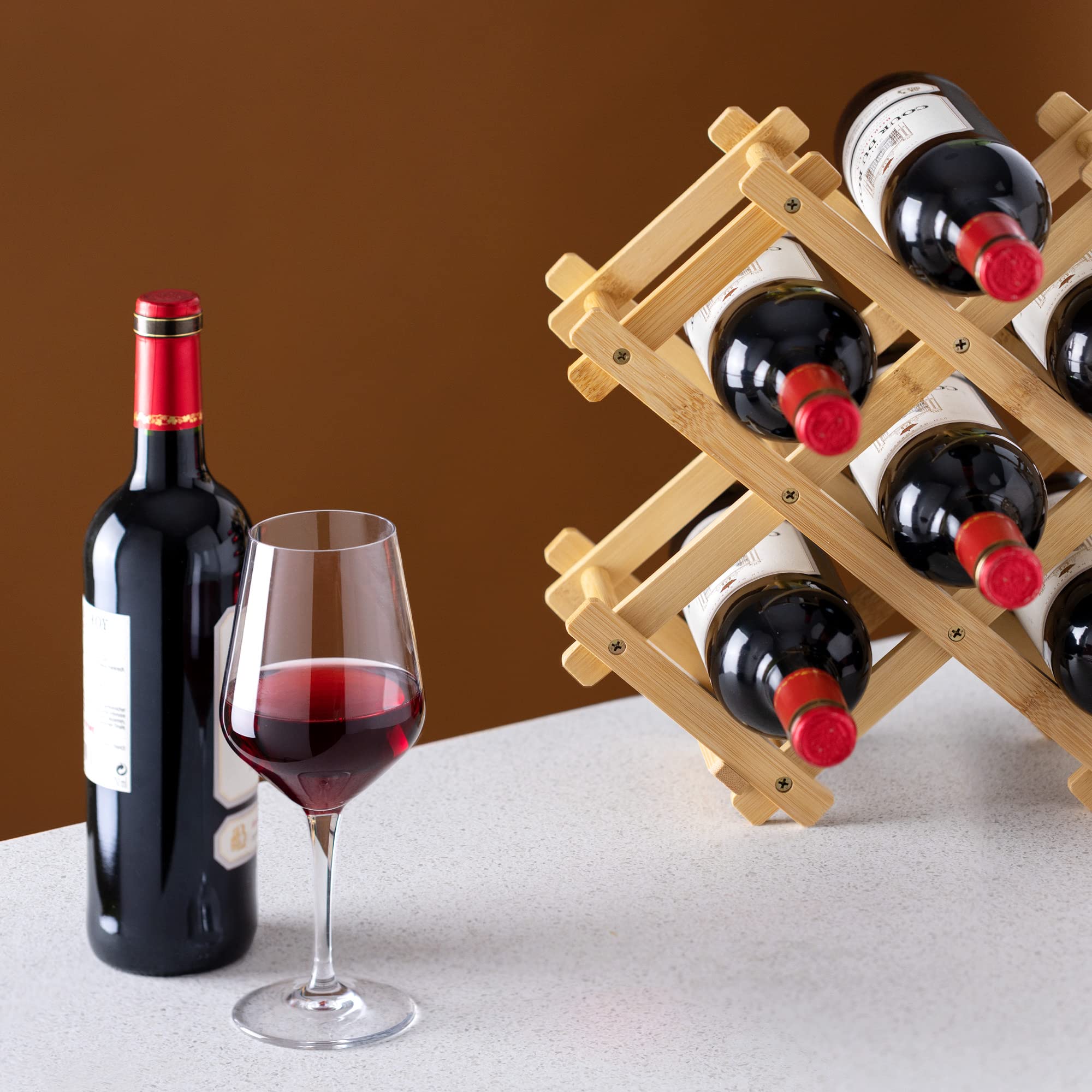 navaris-kitchen-weinregal-bambus-8-f-cher-faltbar image 2