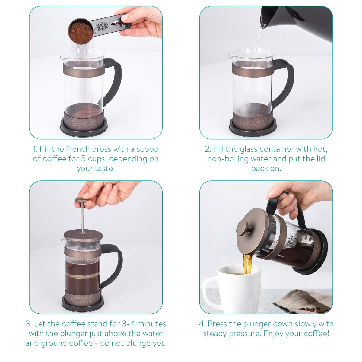 navaris-kitchen-french-press-kaffeebereiter-350-ml-glas image 4