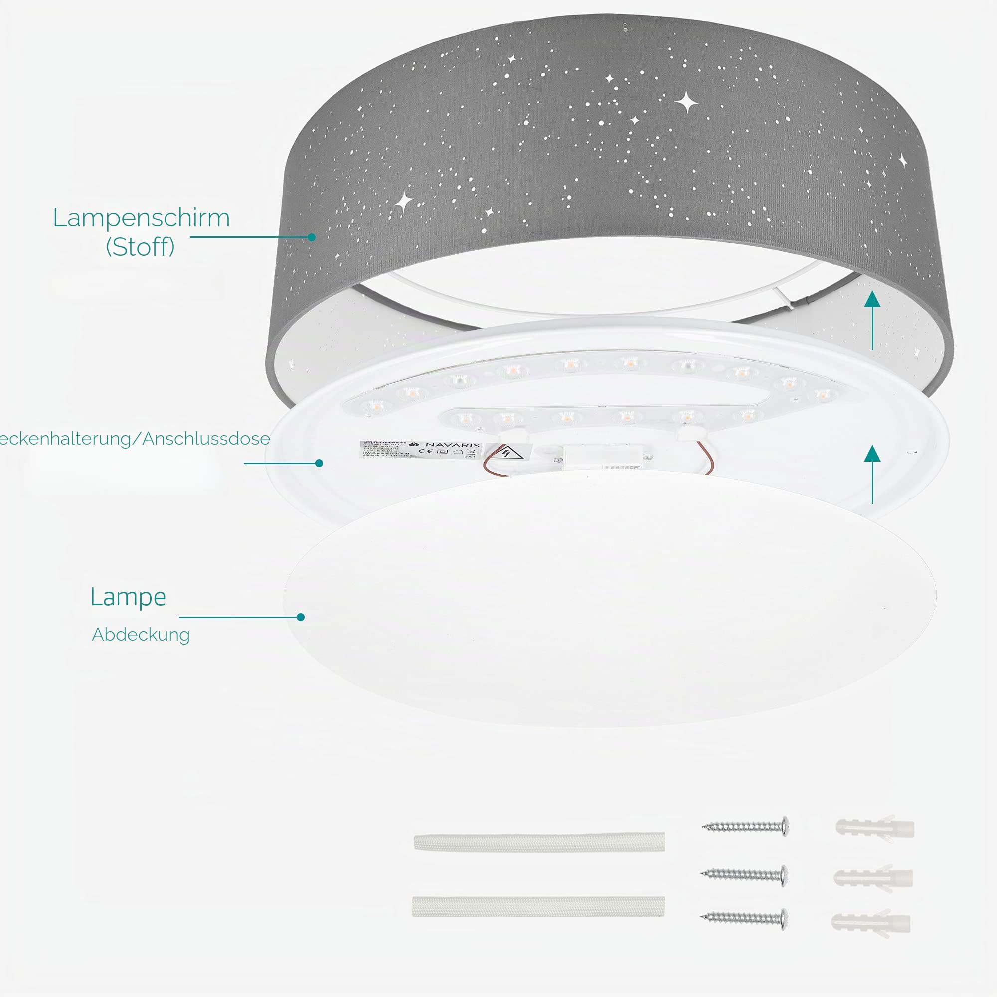 navaris-led-deckenleuchte-24w-rund-40cm-deckenlampe-hellgrau-warmwei image 6