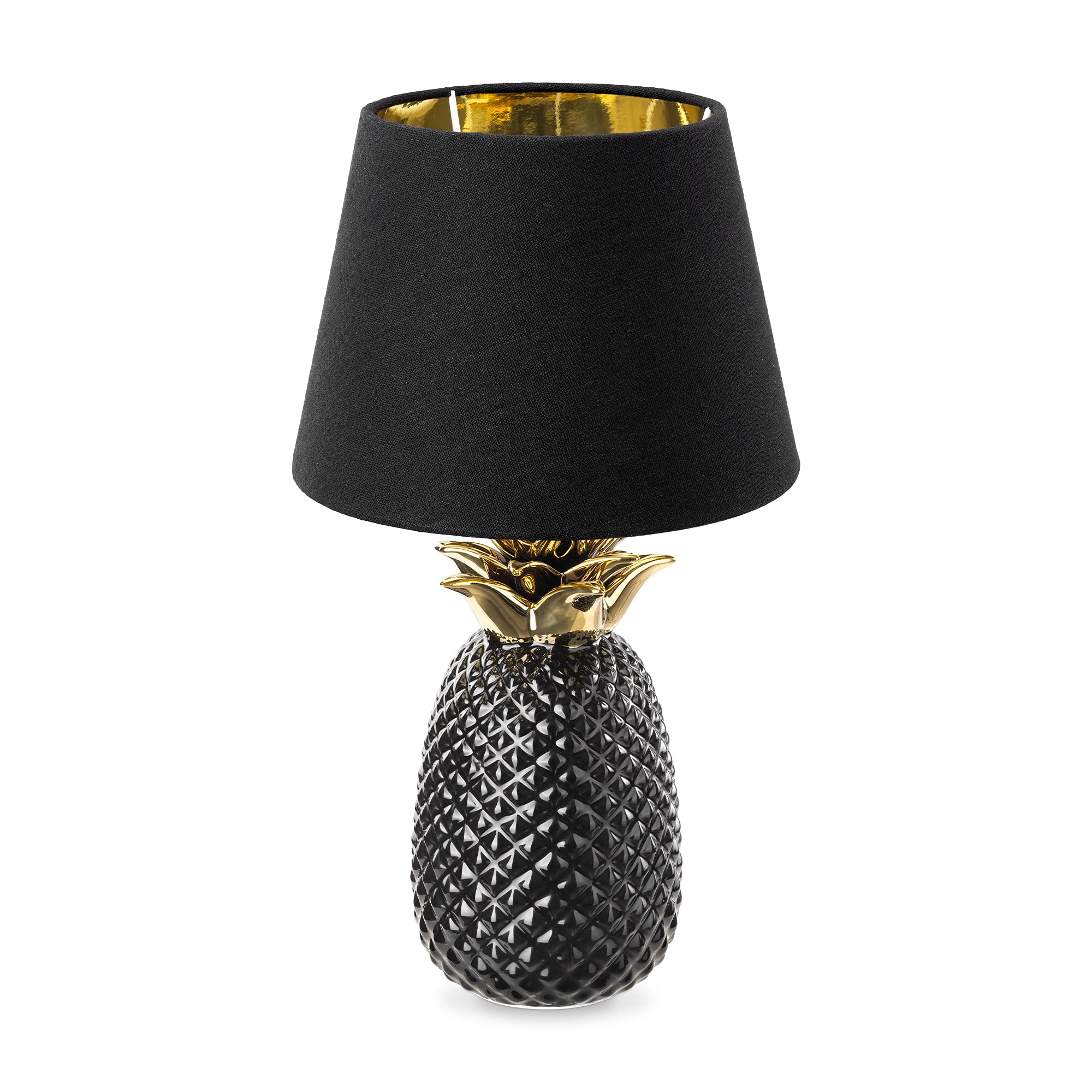 navaris-ananas-tischlampe-40cm-keramik-e27-schwarz-schwarz image 1