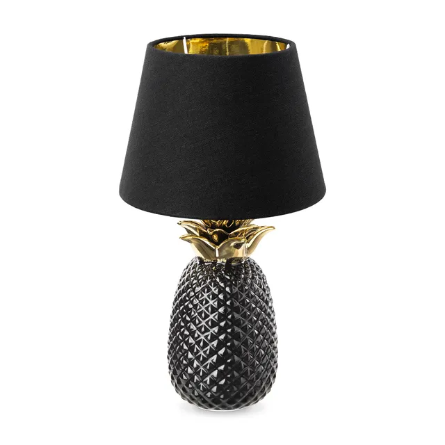 navaris-ananas-tischlampe-40cm-keramik-e27-schwarz-schwarz image 1