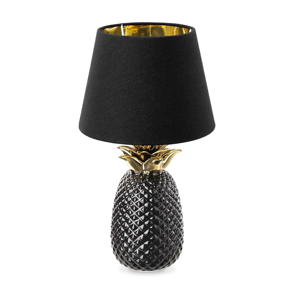 navaris-ananas-tischlampe-40cm-keramik-e27-schwarz-schwarz image 1