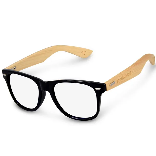 navaris-beauty-retro-brille-ohne-st-rke-blaulicht-bambusb-gel image 1