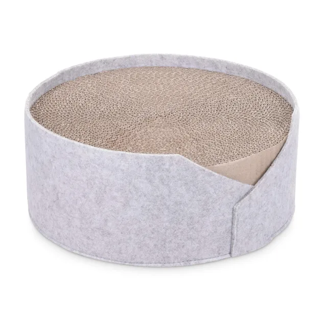 navaris-kratzbrett-katze-36x36x14cm-pappe-filz-kratzpappe image 1