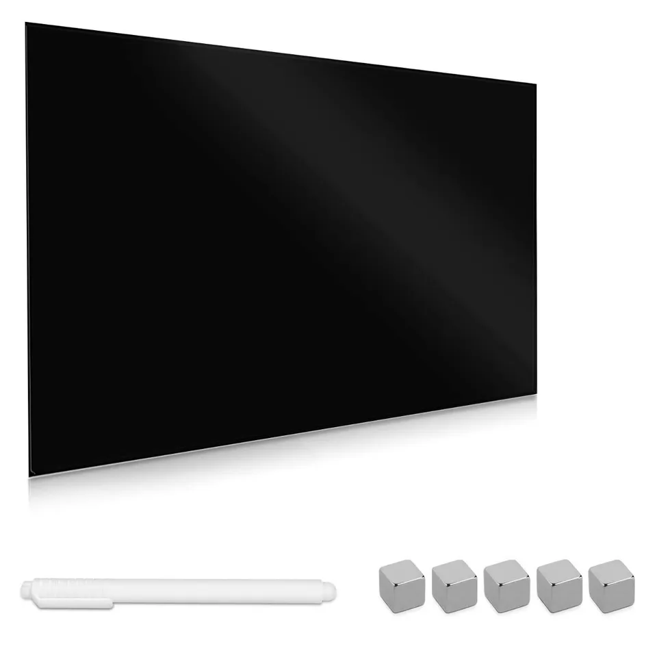 navaris-magnettafel-glas-60x40cm-magnetboard-schwarz-beschriftbar image 1
