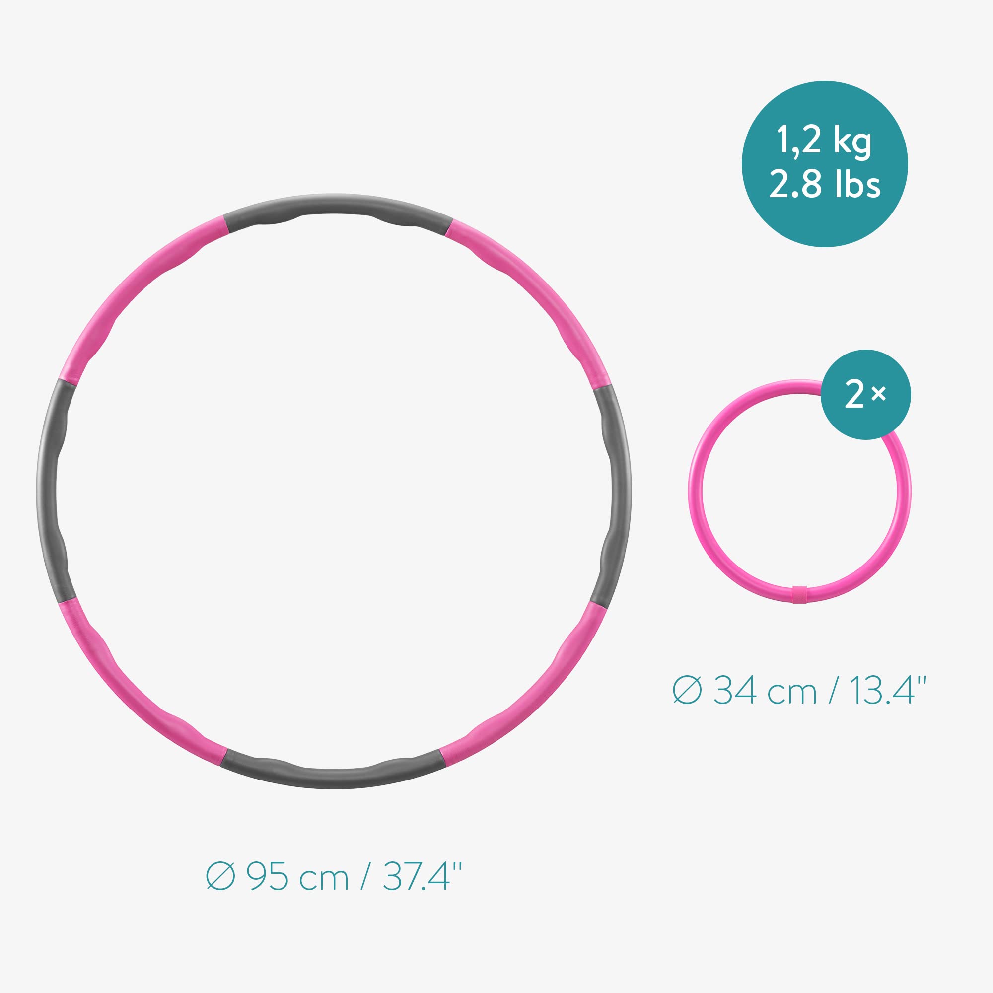 navaris-hula-hoop-set-8-teilig-fitnessreifen-95-cm-arm-hoops image 6