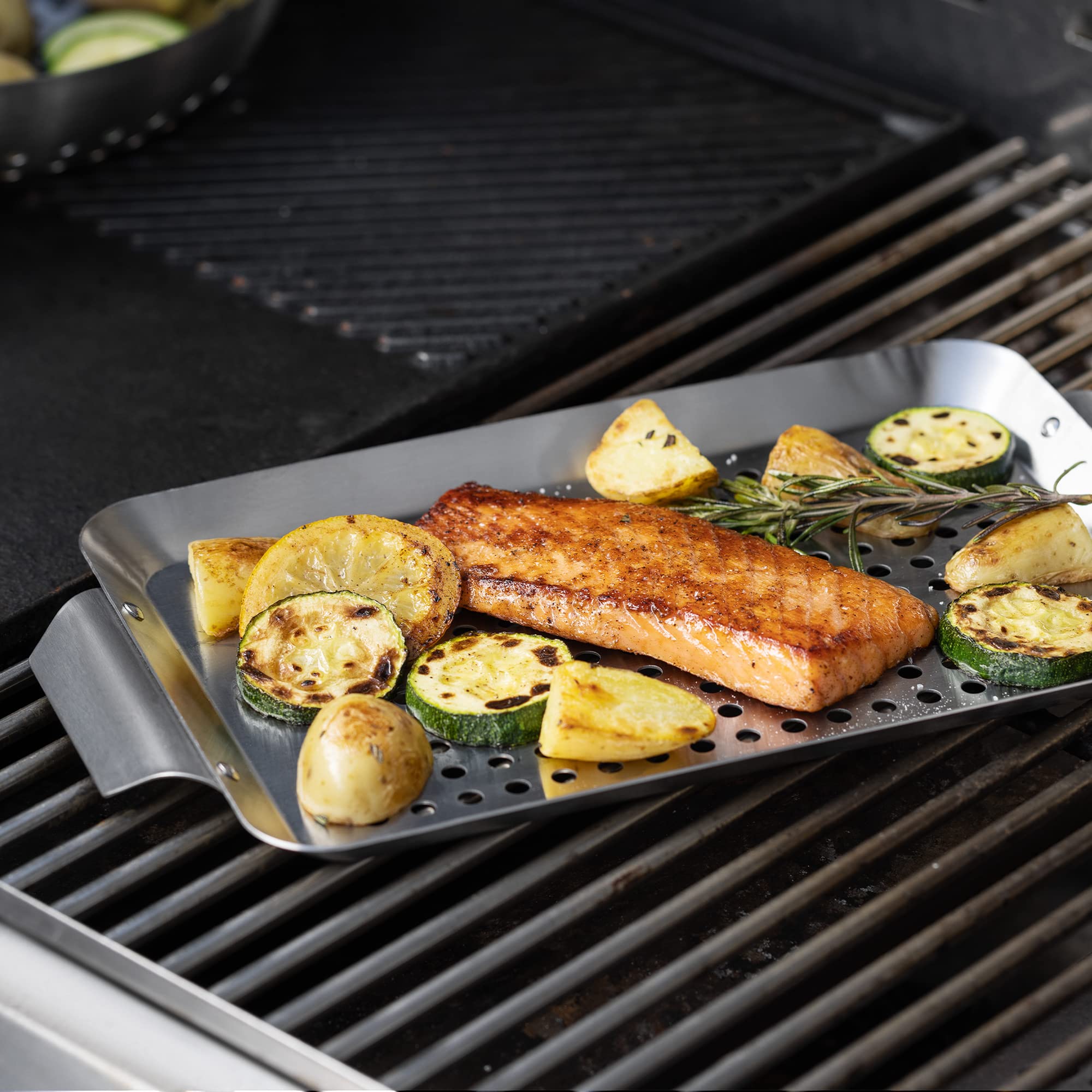 navaris-kitchen-grillschale-eckig-edelstahl-grillkorb-27-2-cm image 2