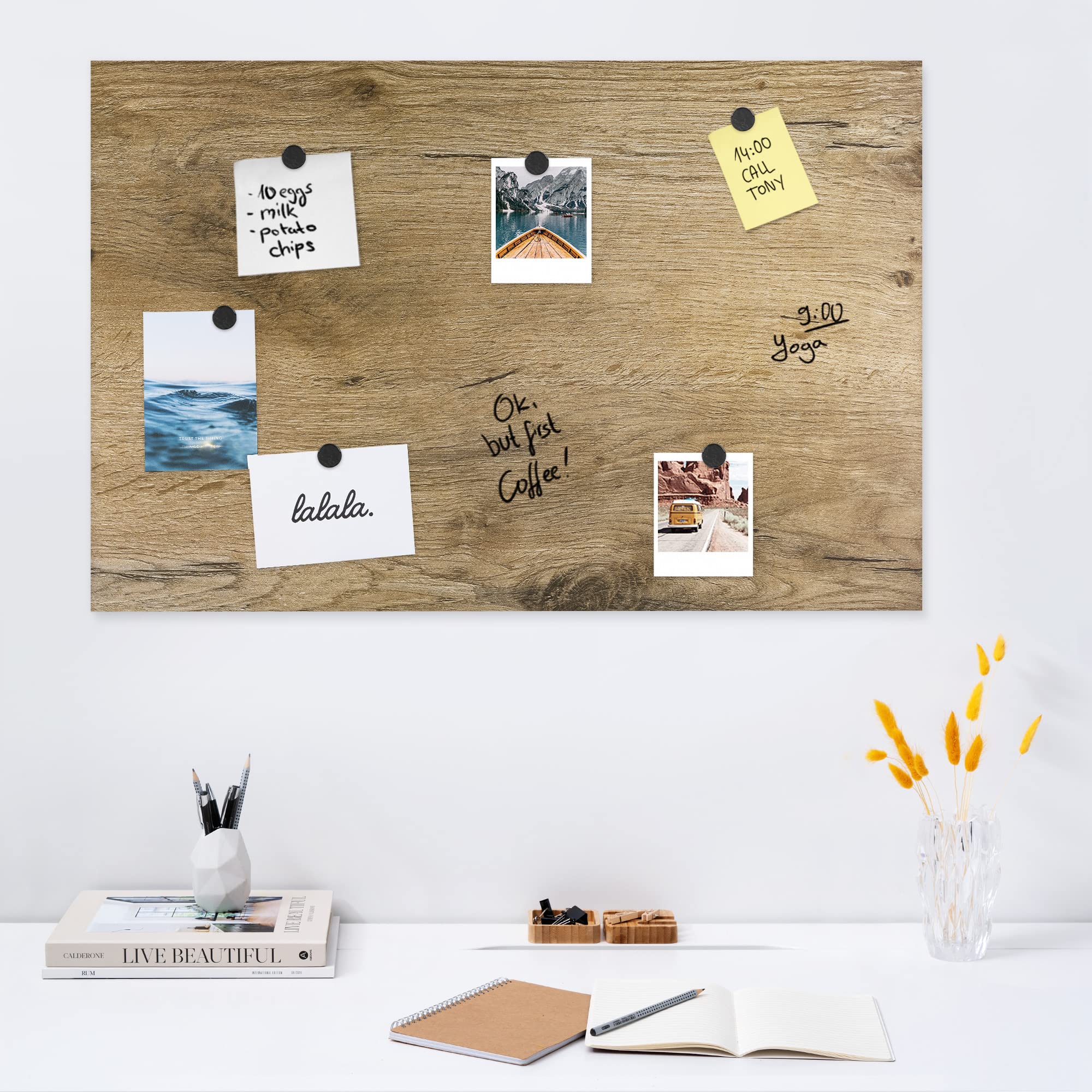 navaris-magnettafel-magnetboard-60x40-whiteboard-holzoptik image 2