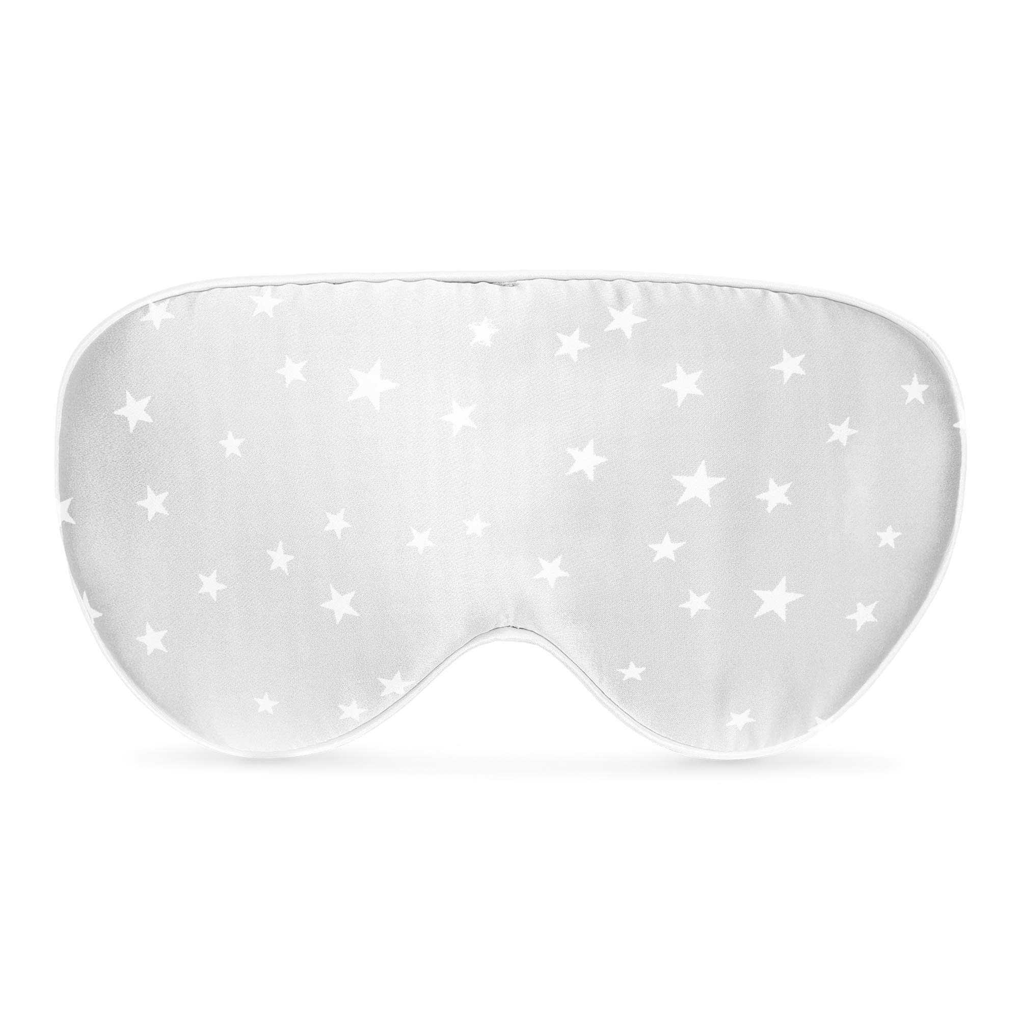 navaris-schlafmaske-seide-grau-sterne-augenmaske-verstellbar image 1