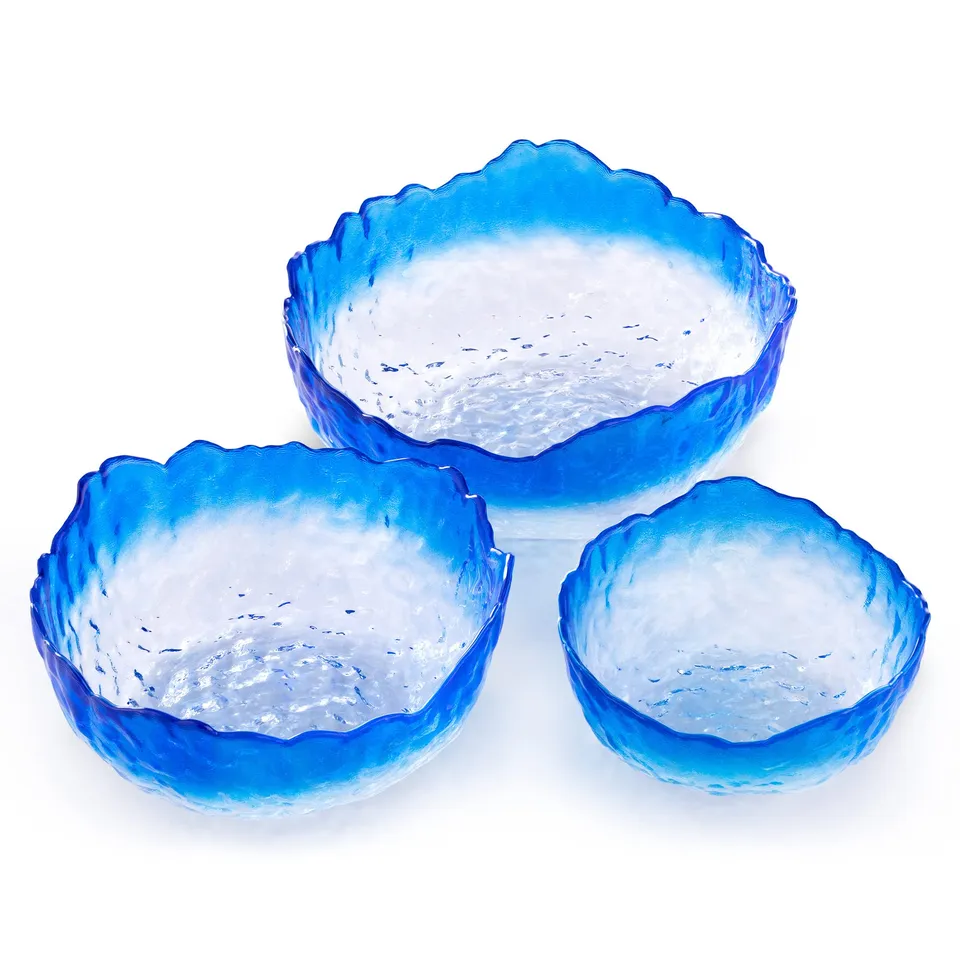 navaris-glassch-ssel-set-3tlg-blauem-rand-salatsch-ssel-glas image 1