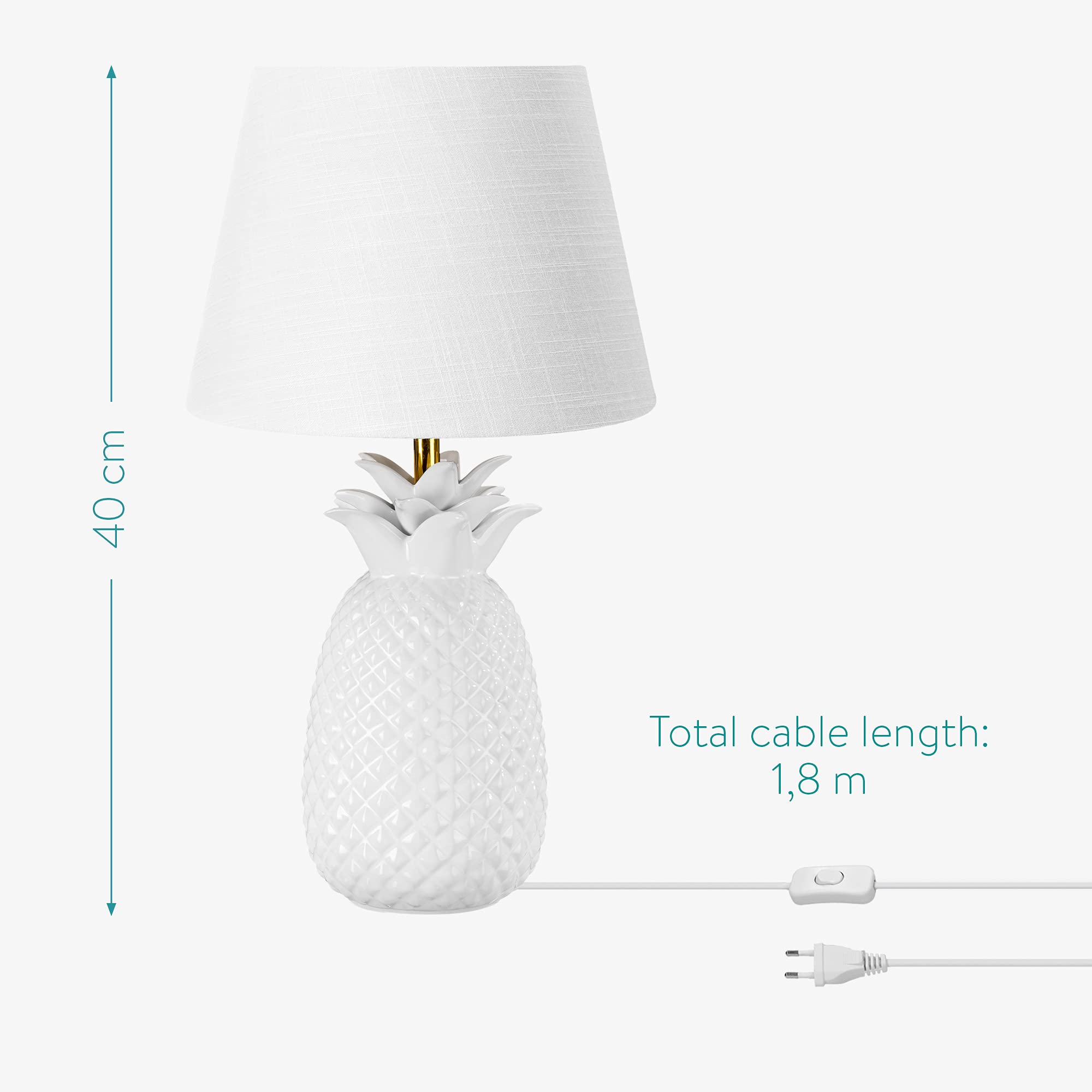 navaris-ananas-tischlampe-40cm-keramik-e27-wei-wei image 4