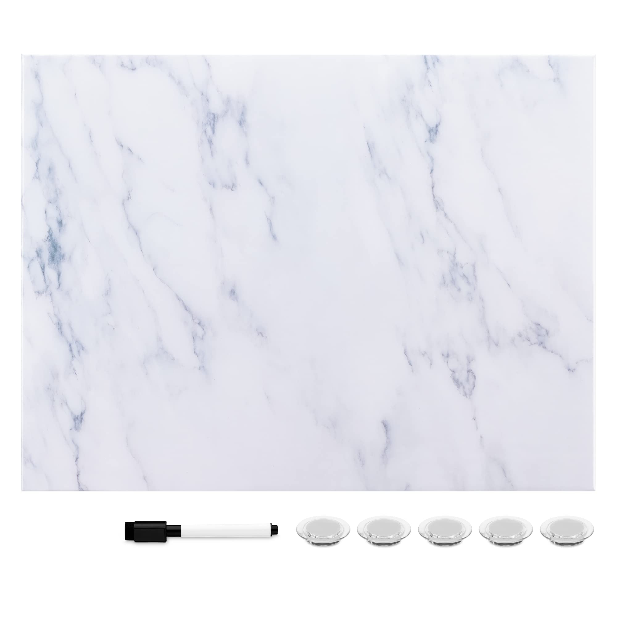 navaris-magnettafel-33x43cm-wei-marmor-beschreibbar image 5