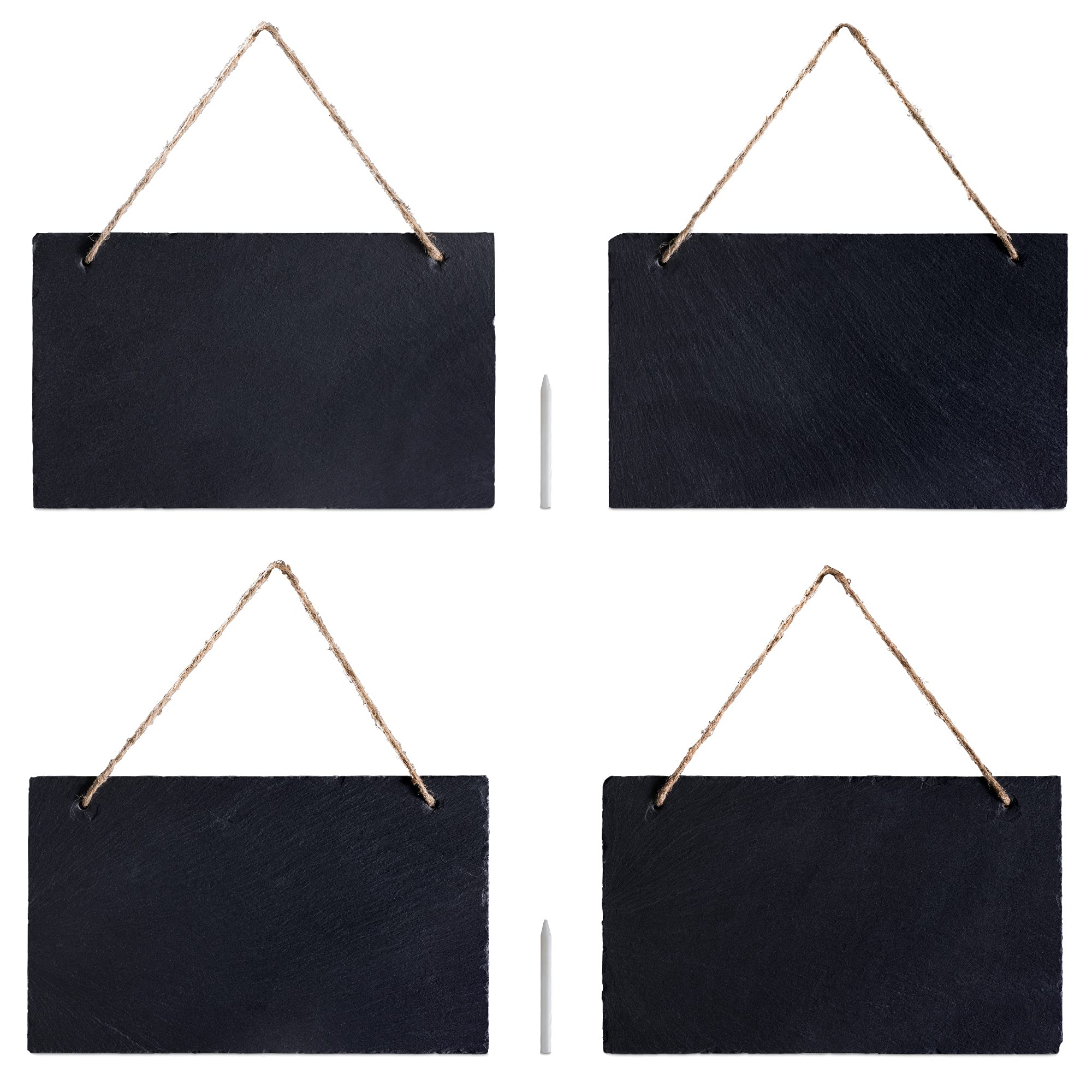 navaris-schiefer-kreidetafel-4er-set-25x15cm-mit-kreide-zum-aufh-ngen image 1