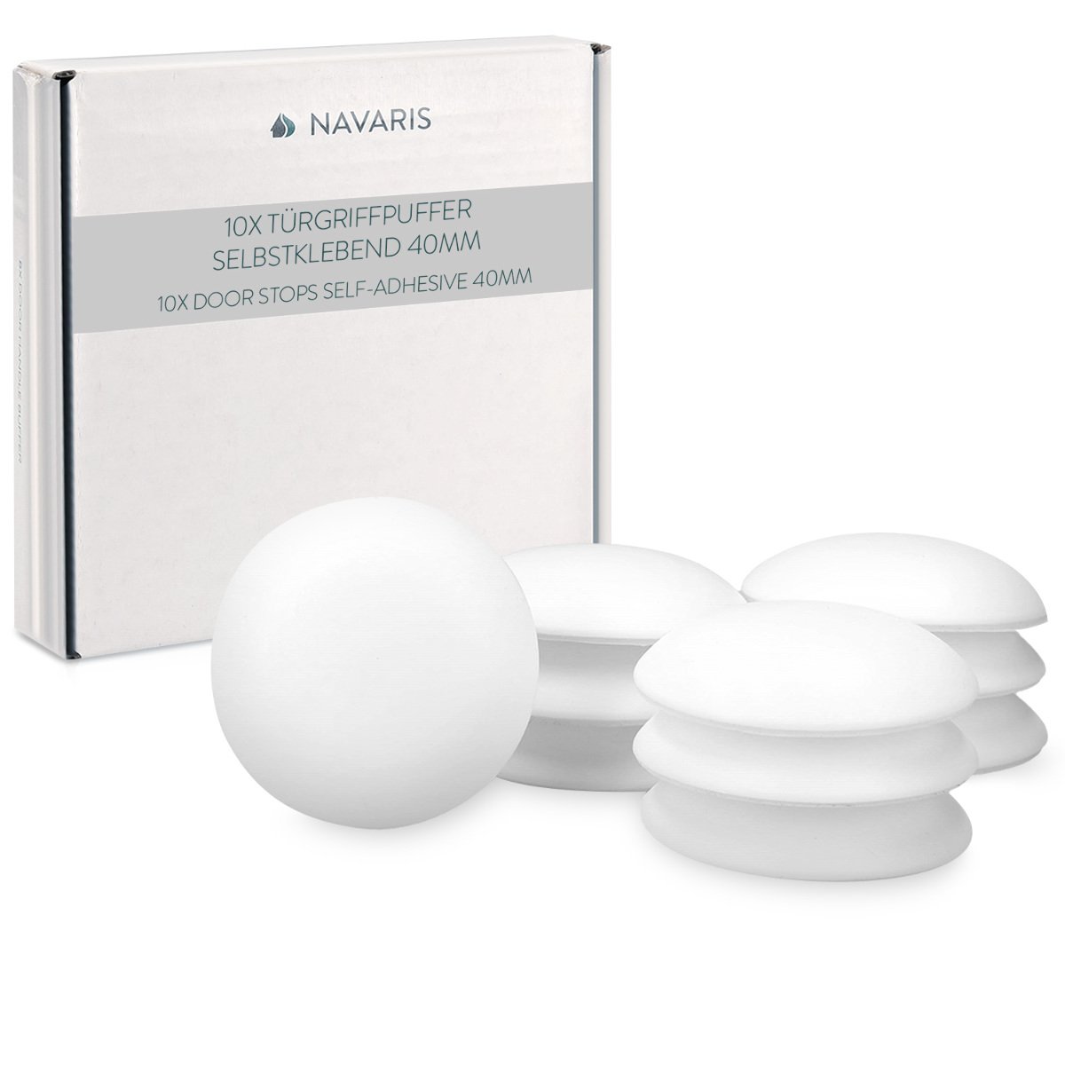 navaris-wand-t-rpuffer-10er-set-selbstklebend-40mm-wei-schaumstoff image 7