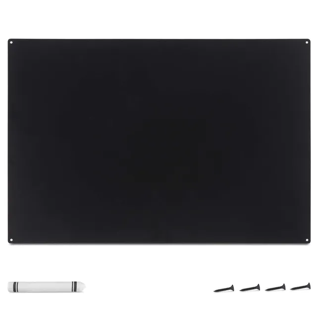 navaris-magnettafel-metall-56x38cm-schwarz-mit-kreidestift image 1