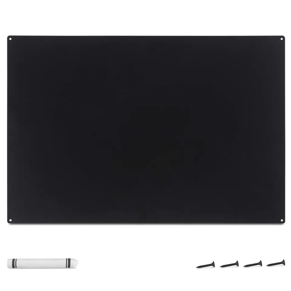 navaris-magnettafel-metall-56x38cm-schwarz-mit-kreidestift image 1