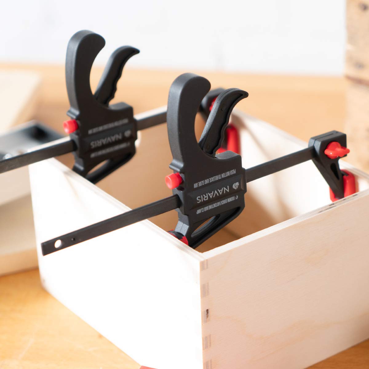 navaris-hardware-einhandzwingen-set-2x-15cm-60kg-schraubzwinge image 3