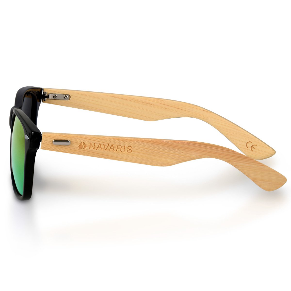 navaris-holz-sonnenbrille-uv400-bambus-unisex-mit-etui image 2