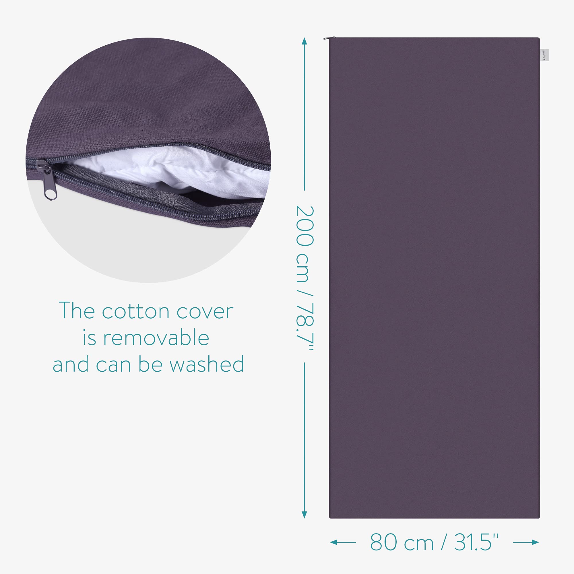 navaris-sport-wellness-meditationsmatte-200x80-grau-baumwolle image 6