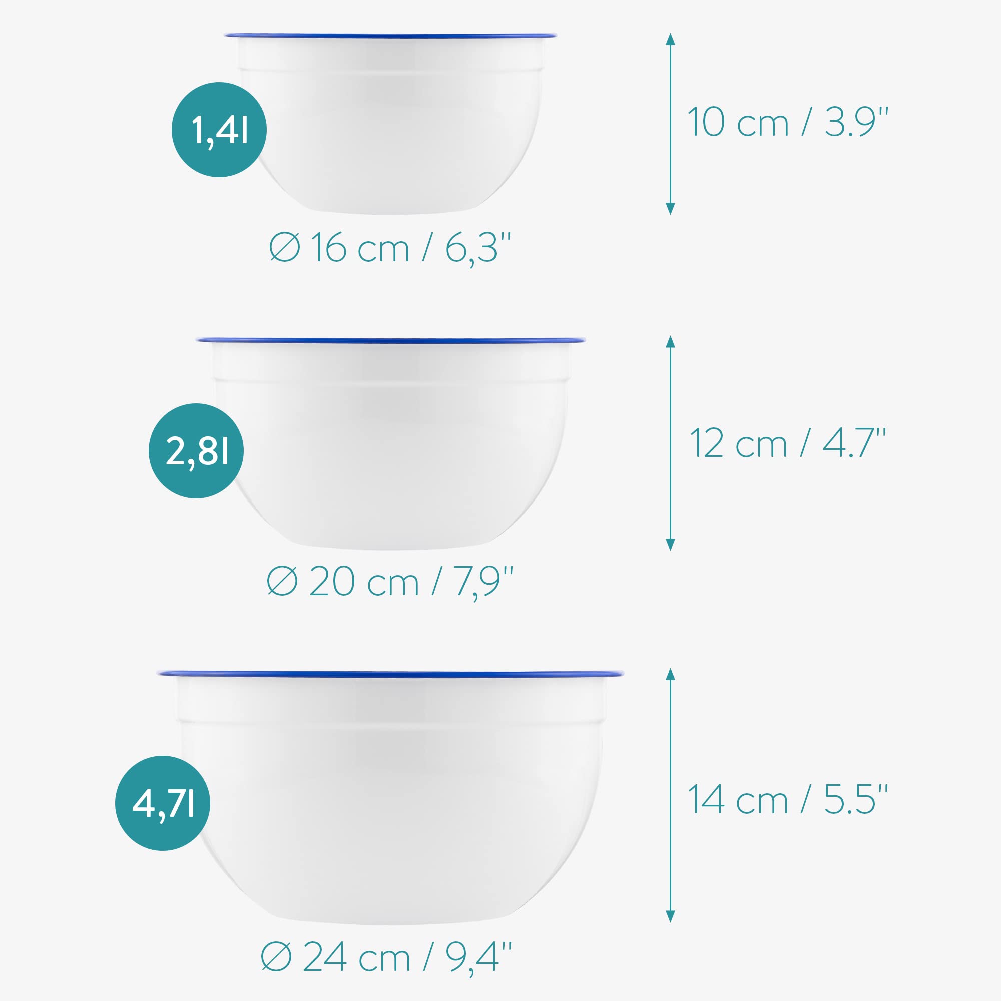 navaris-sch-ssel-set-eisen-3-teilig-16-20-24-cm-vintage image 6