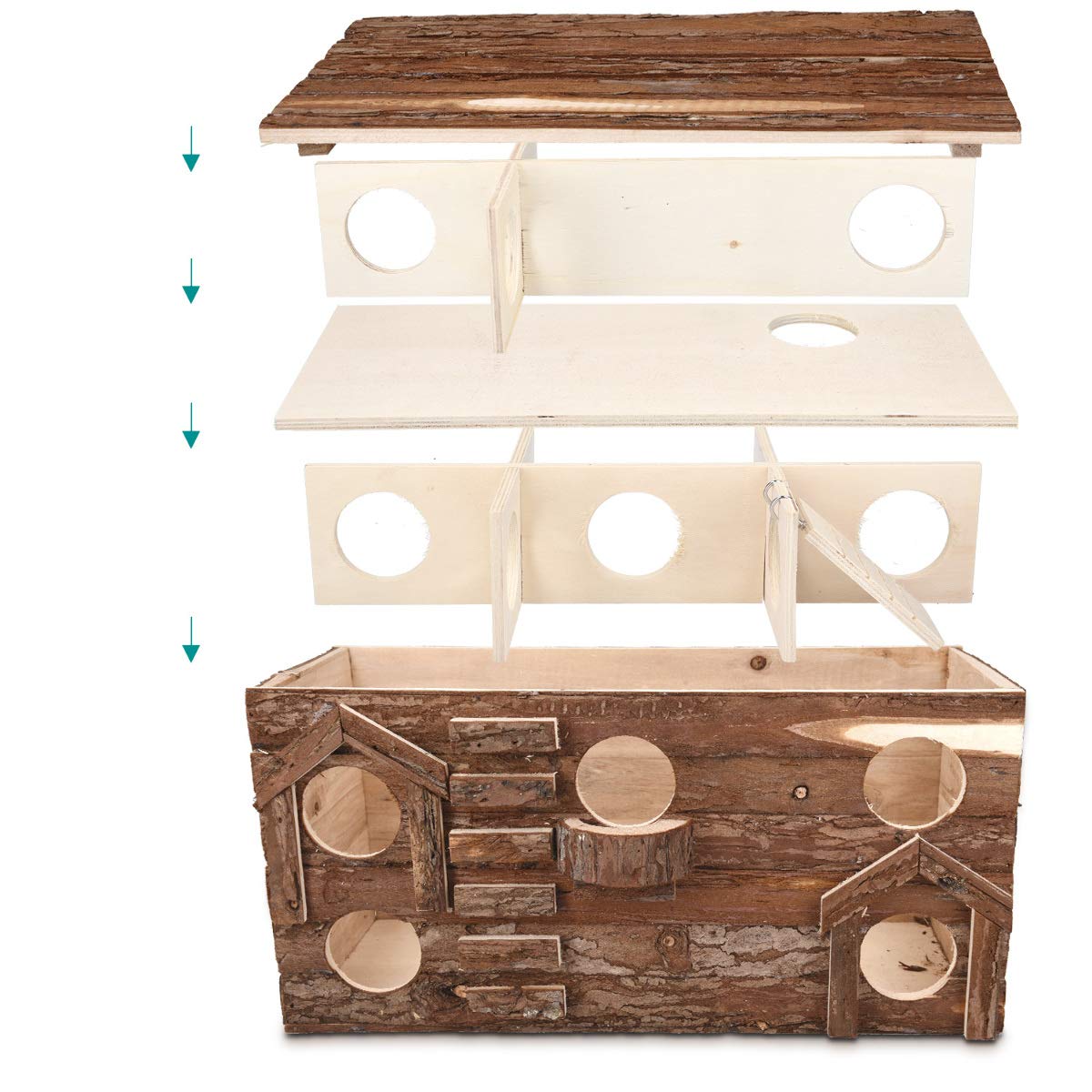 navaris-living-hamsterhaus-holz-2-etagen-labyrinth image 3