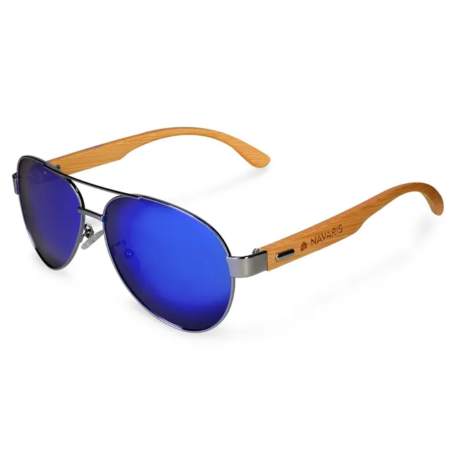 navaris-beauty-fliegerbrille-polarisiert-holz-sonnenbrille image 1